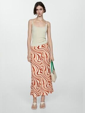 Mango Printed long skirt Betty Sz M